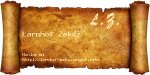 Larnhof Zekő névjegykártya